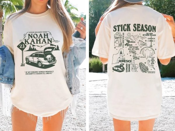 2 Sides 2023 Noah Kahan Stick Season Tour Shirt