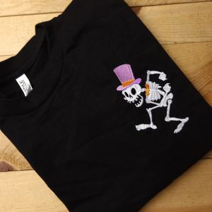 Embroidered Dancing Skeleton Shirt