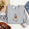 Music Cute Ghost Halloween Embroidered Sweatshirt