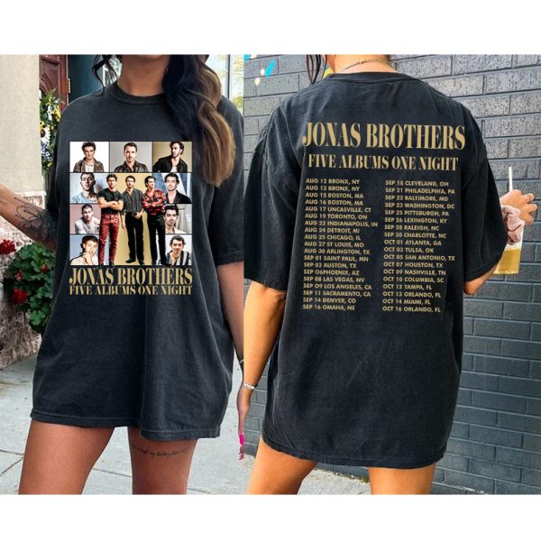 2 Sides Jonas Brothers Five Albums One Night T Shirt