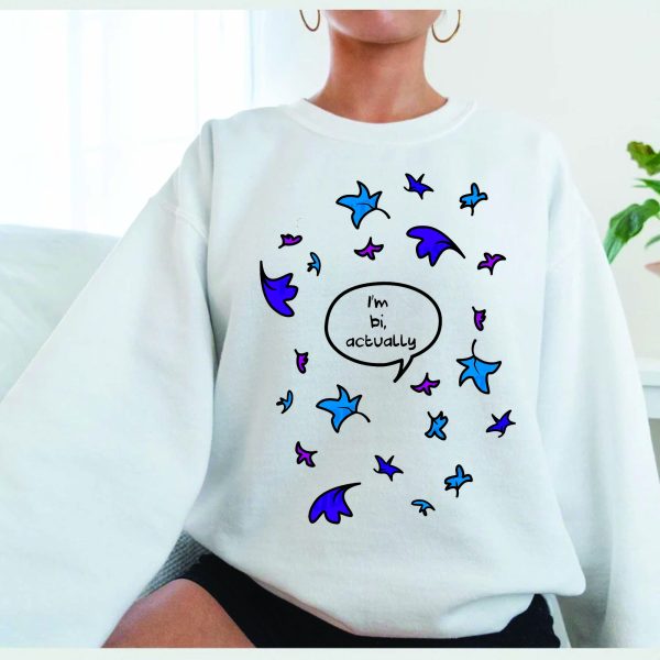 Cute Leaves I’m Bi Actually Bubble Sweatshirt