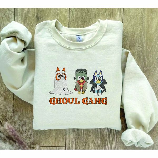 Ghoul Gang Blue Dog EST 2018 Halloween Embroidered Sweatshirt