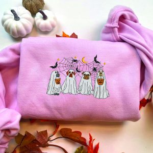 Dog Ghost Tricks For Treats Embroidered Sweatshirt