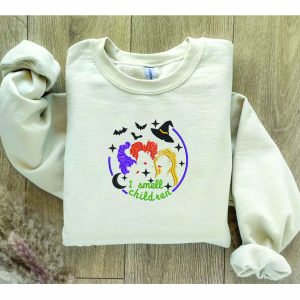 I Smell Children Horror Witch Sanderson Sisters Embroidery Shirt