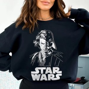 Vintage Disney Star Wars Anakin Skywalker & Darth Vader Half Face Shirt