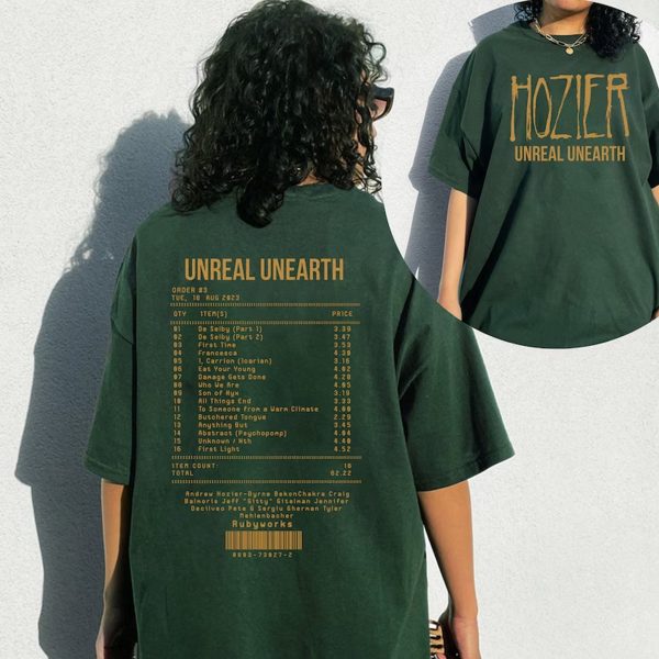 Hozier Unreal Unearth Tracklist Shirt