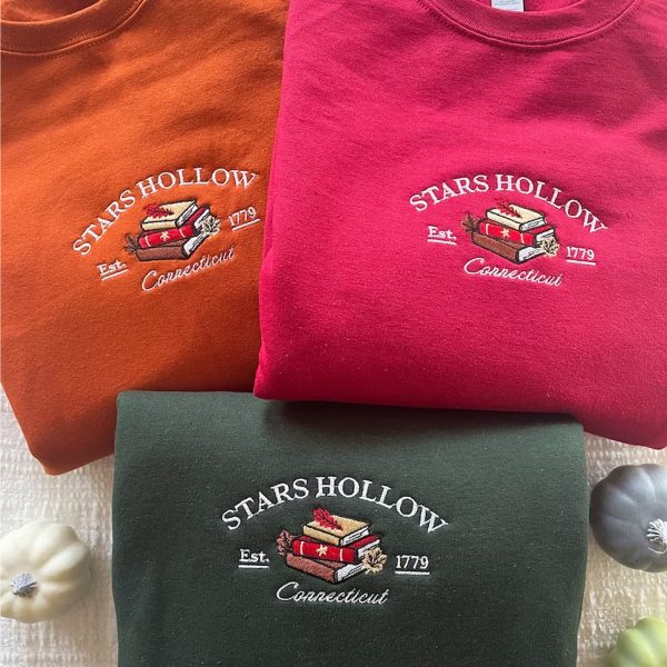 Stars Hollow Connecticut Embroidered Sweatshirt