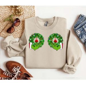 Christmas Wreaths Boobs Grinch Sweatshirt