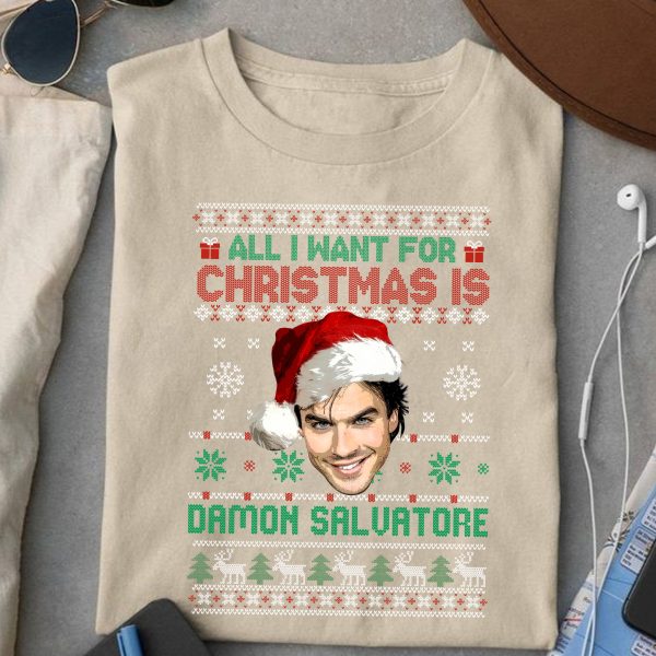 All I Want For Christmas Is Damon Salvatore Sweatshirt