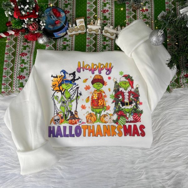 Grinch Happy Hallothanksmas Sweatshirt