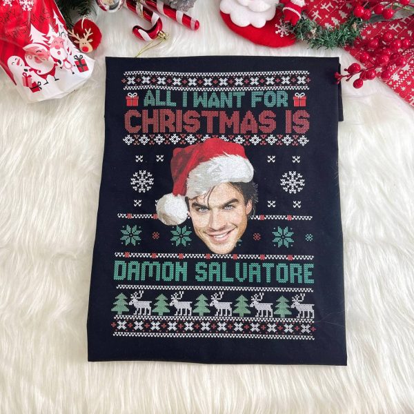 All I Want For Christmas Is Damon Salvatore Sweatshirt