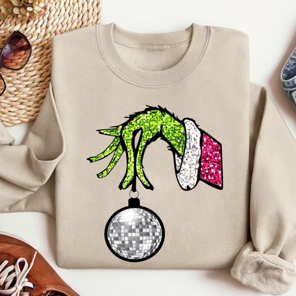 Glitter Grinch Hand Christmas Shirt