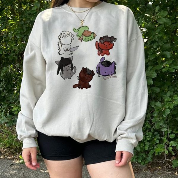 Baldurs Gate Characters Cats Sweatshirt