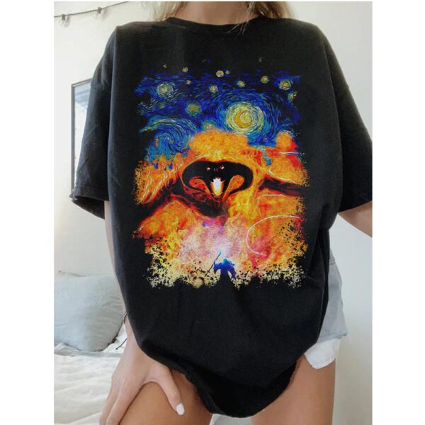 Balrog Starry Night LOTR Vintage Shirt