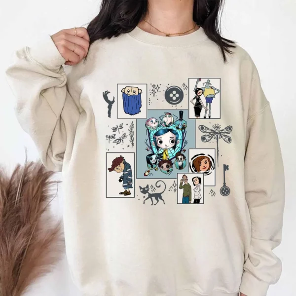 Hand Art Coraline Halloween Movie Sweatshirt Tshirt Tank Top Hoodie