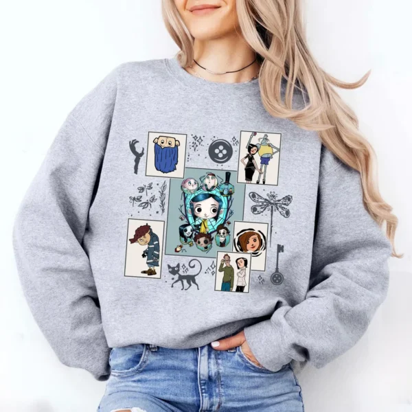 Hand Art Coraline Halloween Movie Sweatshirt Tshirt Tank Top Hoodie