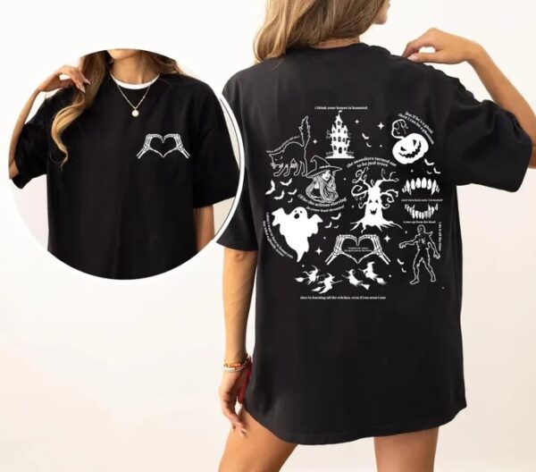 Taylor Swift Album Tracklist Halloween Inspired Vintage 2 Sides Shirt