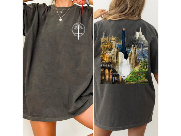 LOTR Middle Earth Inspired Vintage 2 Sides Shirt