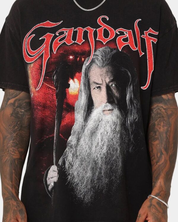 LOTR Gandalf The White Vs Balrog Vintage 2 Sides Shirt