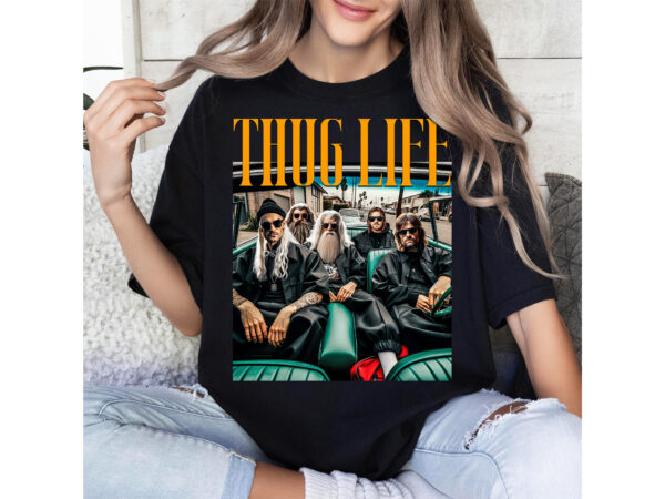 LOTR Thug Life Gandalf Legolas Gimli Aragorn Boromir Funny Meme Vintage Shirt