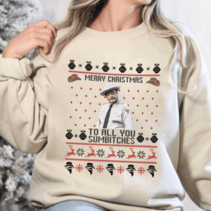 Smokey and The Bandit Ugly Christmas Sweater, Sheriff Buford T. Justice Shirt, Merry Christmas To All You Sumbitches Sweatshirt