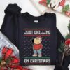 Just A Chill Dog Guy Funny Meme Christmas Sweatshirt