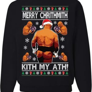 Mike Tyson Merry Chrithmith Kith My Ath Funny Ugly Christmas Sweater