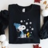 Cute Snoopy Dog Chris Brown Christmas Light Embroidered Sweatshirt