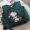 Cute Snoopy Dog Chris Brown Christmas Light Embroidered Sweatshirt