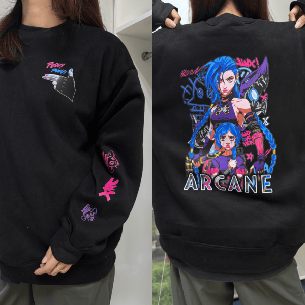 JinX Arcane Shirt, Arcane 2 League of Legend Sleeve Sweater