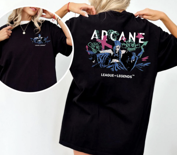 Jinx Arcane T-Shirt, Gaming Shirt, LOL Shirt, Video Game Shirt, Moba Game Shirt, Gamer Shirt, Game Lover Shirt, Gaming Legend Apparel