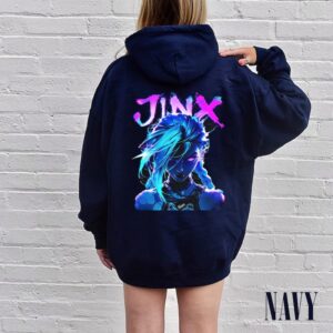 Jinx Arcane League of Legends Back Printed Hoodie