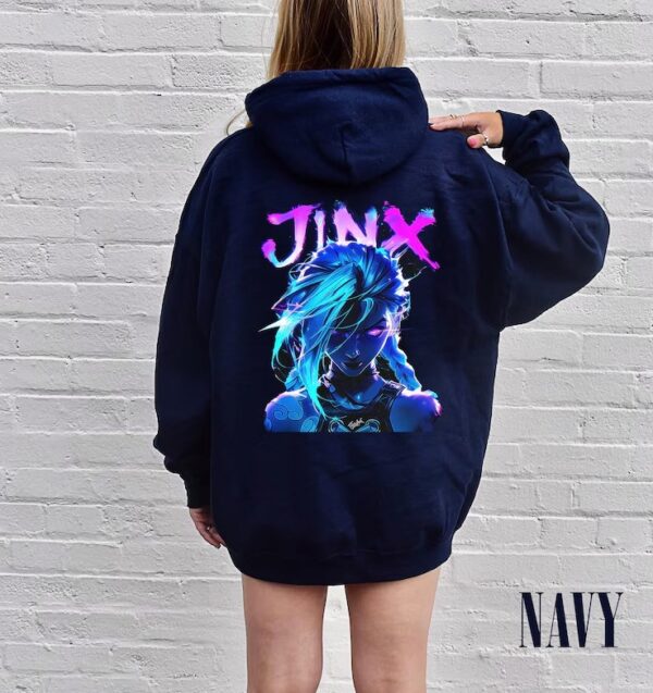 Jinx Arcane League of Legends Back Printed Hoodie