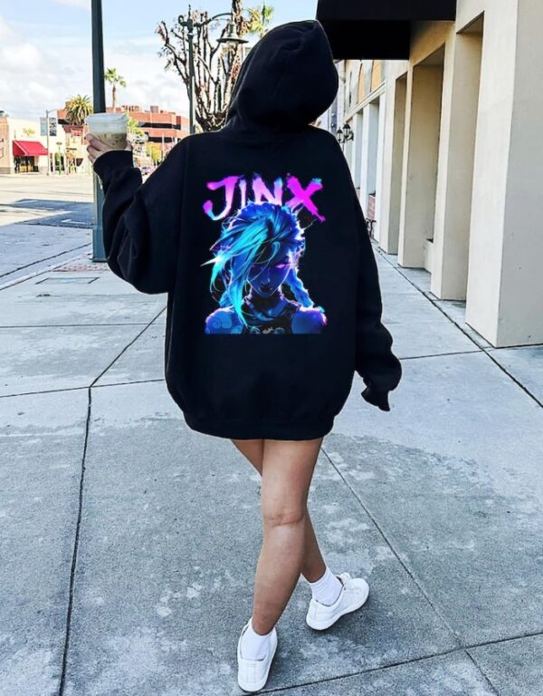 Jinx Arcane League of Legends Back Printed Hoodie