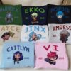 Custom Arcane Characters Embroidered Sweatshirt, Jinx Vi Caitlyn Isha Embroidery Hoodie, Arcane Movie Shirt