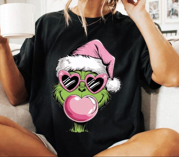 Funny Grinch Blow Bubbles Chrismas Sweatshirt