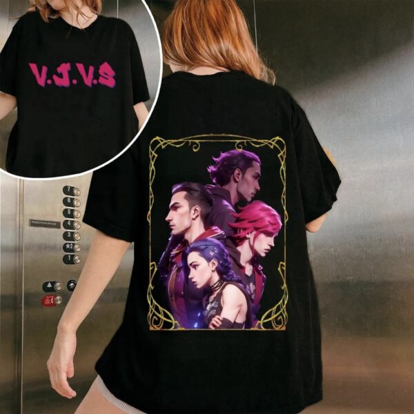 VVJS Family Shirt, Vintage Vi Vander JinX Silco 2 Sides League of Legends Shirt