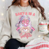 Retro Santa Christmas Blowing Bubble Sweatshirt