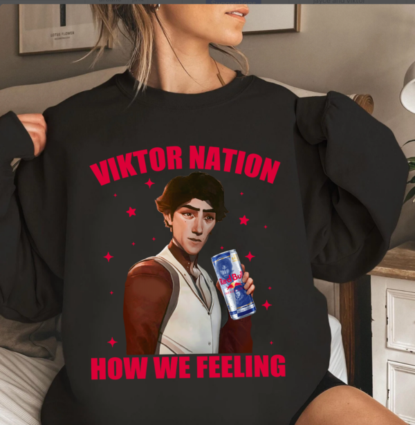 Viktor How We Feeling Red Bull Arcane Shirt, Viktor and Jayce T-shirt, Jayvik Shirt, Arcane Merch, League of Legends Gift, LOL Shirt, Gay Gifts, Viktor Shirt, Jayce Shirt