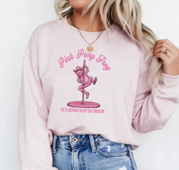 Pink Pony Frog Sweatshirt, Chappell Roan Merch, Pink Pony Girl Shirt, Midwest Princess Sapphic Lesbian Shirts