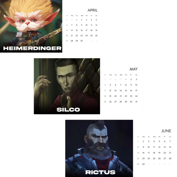 2025 Boyfriend Arcane Desktop Calendar, Viktor Jayce Heime Silco Arcane Merch, League of Legends Calender