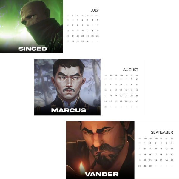 2025 Boyfriend Arcane Desktop Calendar, Viktor Jayce Heime Silco Arcane Merch, League of Legends Calender