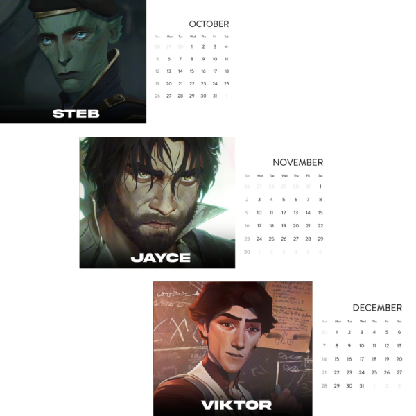 2025 Boyfriend Arcane Desktop Calendar, Viktor Jayce Heime Silco Arcane Merch, League of Legends Calender