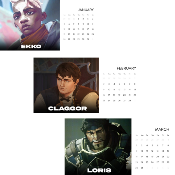 2025 Boyfriend Arcane Desktop Calendar, Viktor Jayce Heime Silco Arcane Merch, League of Legends Calender