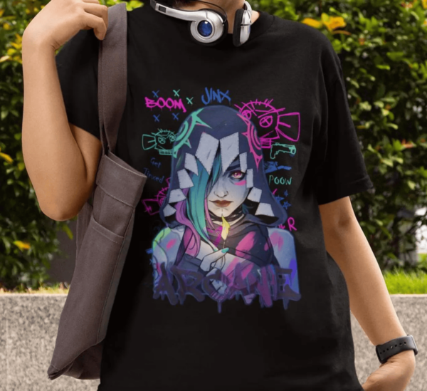 Jinx Gamer Shirt, Jinx Arcane Shirt, Gift for friends Gift for gamer Unisex t-shirt