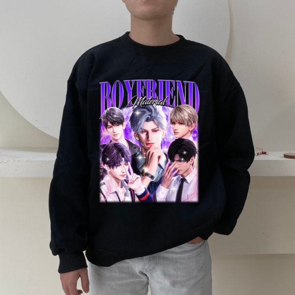 Boyfriend Material Love and Deepspace T-Shirt , Vintage Sylus Zayne Caleb Streetwear Anime fanmerch otome merchandise Love and Deepspace Fan gift