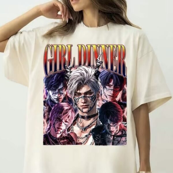 Girl Dinner 5 Characters Love and Deepspace Shirt, Vintage Sylus Zayne Xavier Caleb LADS Shirt, Otome Game Shirt