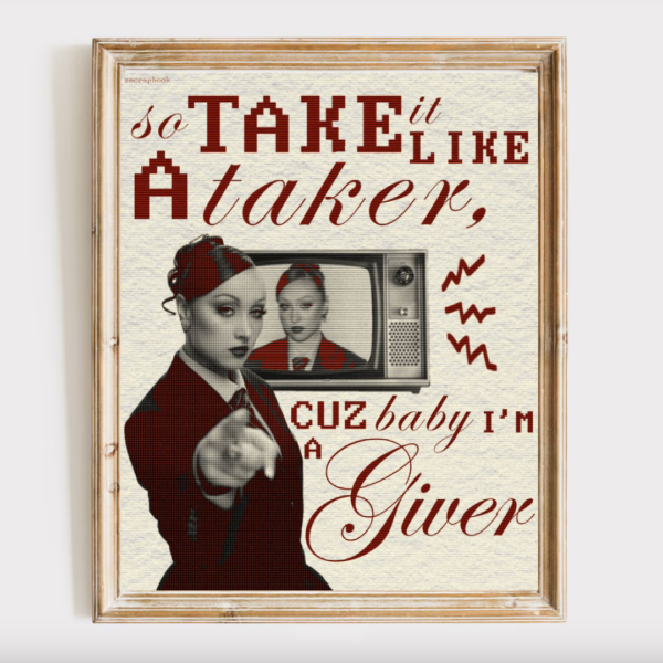 Chappell Roan’s poster the giver, Chappell Roan Take Like A Taker, Midwest Princess Prints, Home Decor