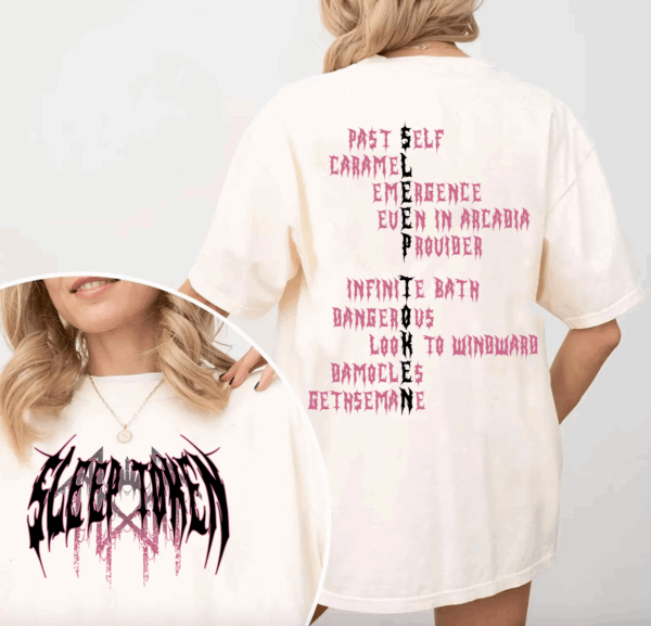 Even In Arcadia Tracklist Sleep Token Shirt, Vintage Sleep Token Album 2 Sides Shirt
