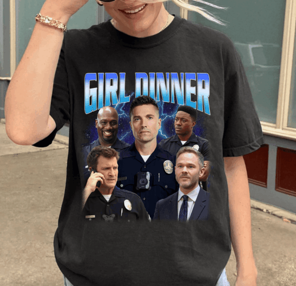 Girl Dinner Tim Bradford Nolan Retro Tshirt, The Rookie Tv Show Shirt, Gift for Fans, The Rookie Merch